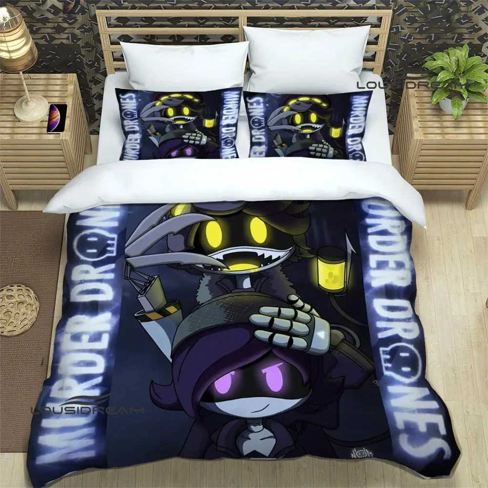 Murder-Drones Cartoon Printed Bedding Sets exquisite bed supplies set duvet cover bed comforter set bedding luxury birthday giftY240817