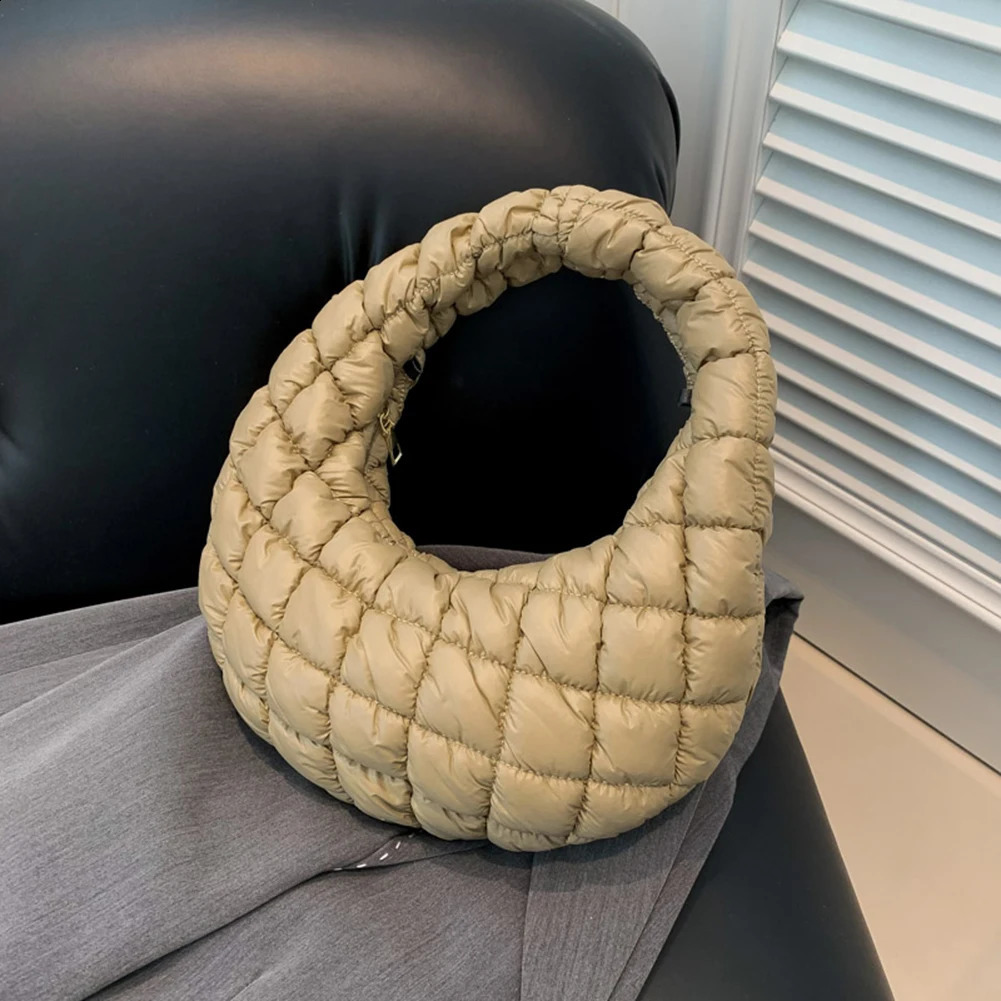 Korean Fashion Cloud Underarm Bag Women ner Quilted Padded Shoulder Bags Lightweight Soft Puff Small Tote 241227