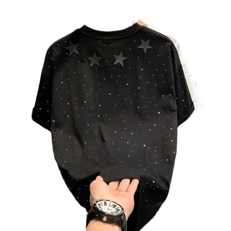 T-shirt Short sleeve men's summer new hot drill fashion half sleeve T-shirt Q240817