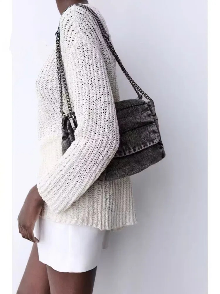 3 Vintage Shoulder for Women Denim Blue Dia Messenger Bags Large Capacity Work Study Street Tote Bag Purses and Handbags 240816CJ 4