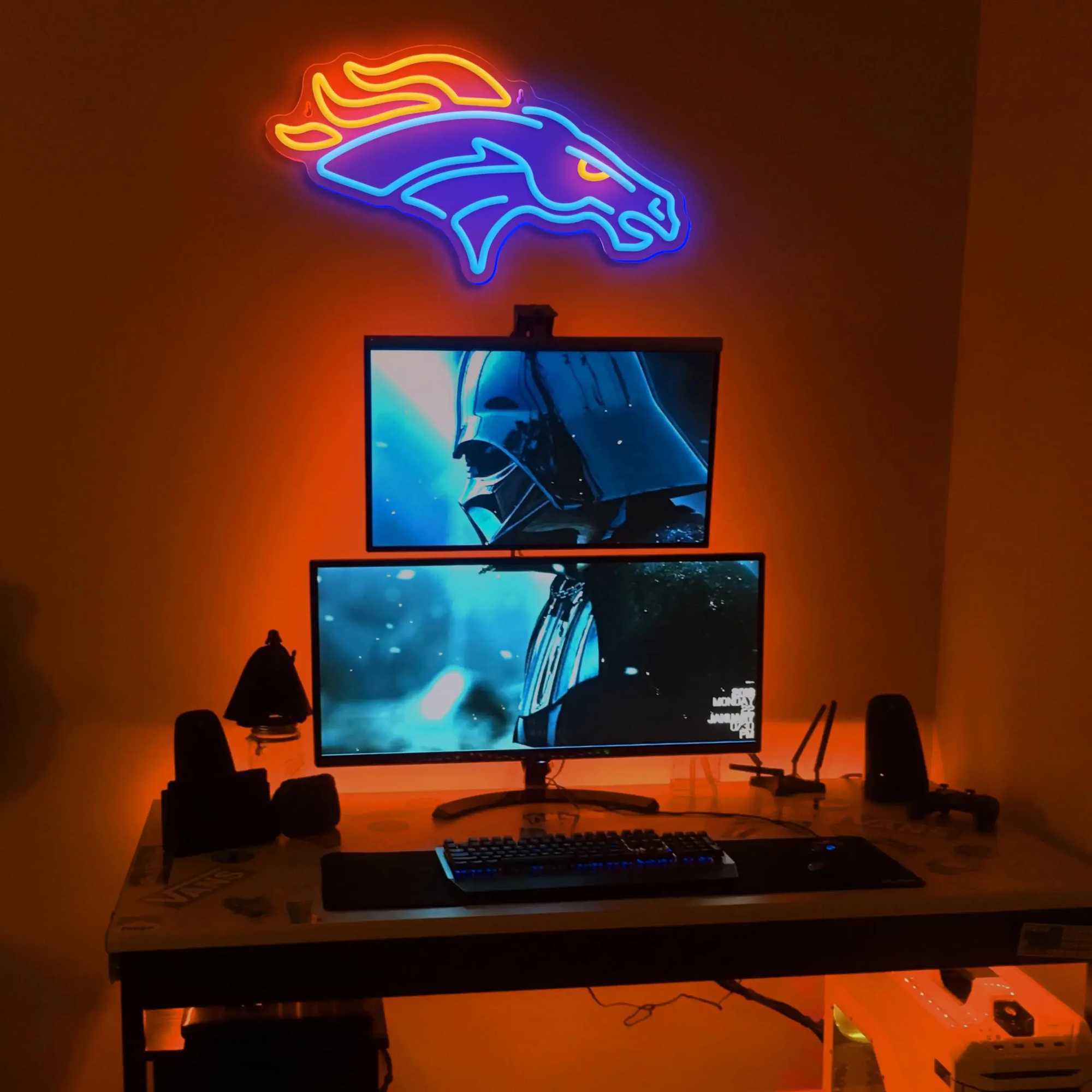 Mustang neon lights dimmable football team LED neon lights for wall decoration sports Mustang football neon lights for manhole bars B240817