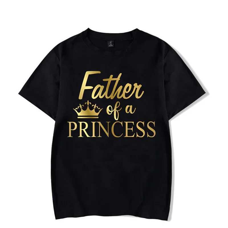 Princess Father Princess Daughter Printed T-shirt Cute Dad and Me Family Matching Clothing Dad Baby Summer Appearance W240816