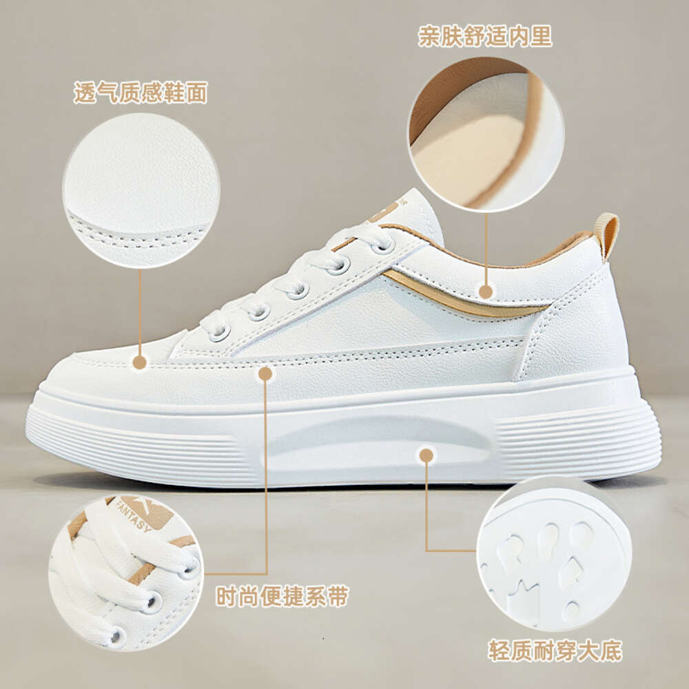 Ddmysports White Women S Autumn New Breathable Student Korean Version Sponge Cake Shoes Casual Board OUTDOOR