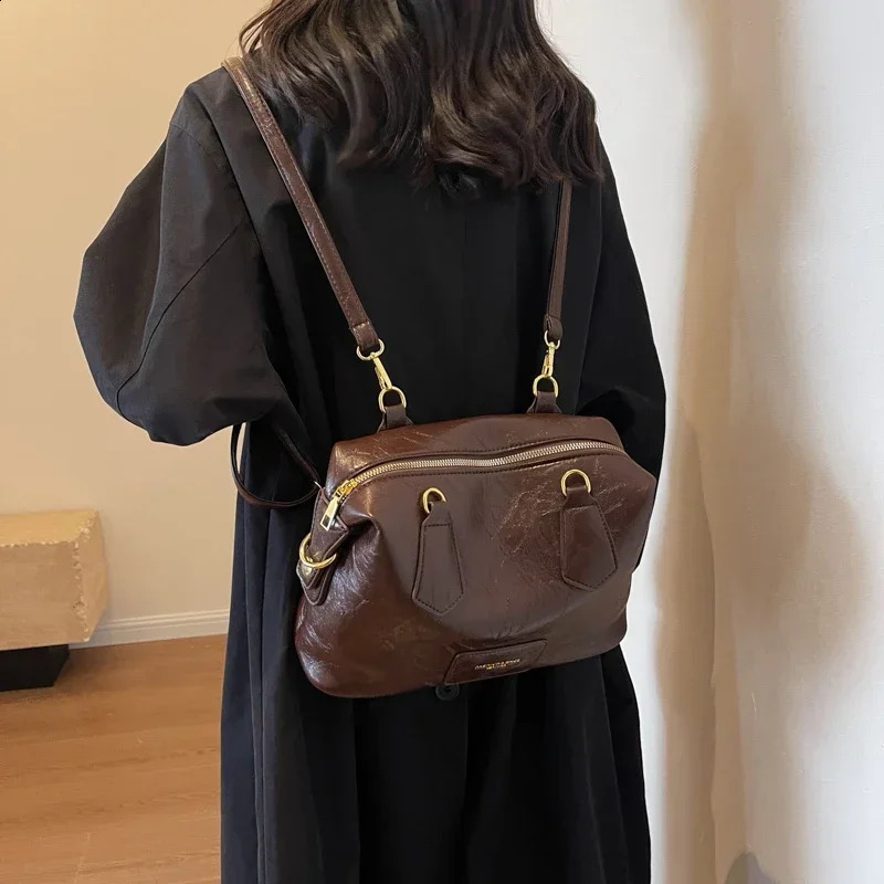 Light y PU Solid Soft TopHandle Bags for Women Interior Slot Pocket Casual Fashion Womens Tote Bag Bolsos De w240817