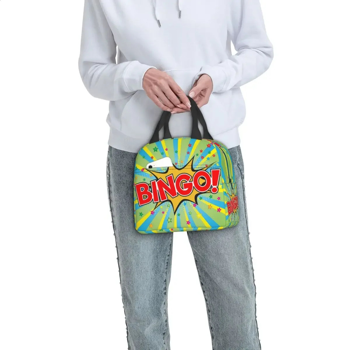 Game Bingo Lunch Bag Leakproof Cooler Thermal Insulated Lunch Box For Women Kids School Beach Camping Travel Food Tote Bags 240816
