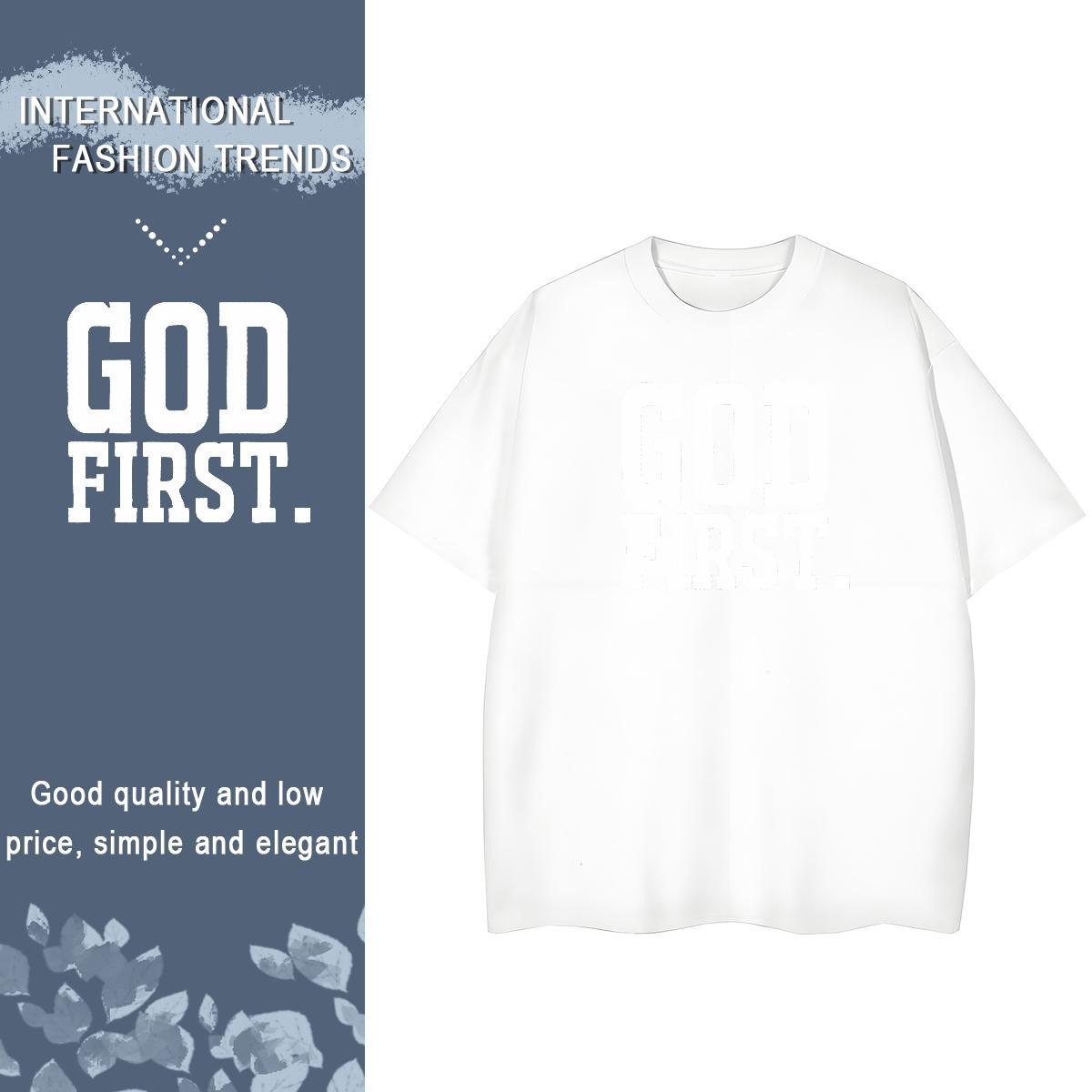 Comfortable Men T Shirts 230g Cotton letter Sports Casual Oversized 4XL Breathable Short Sleeve Men Clothes T-Shirt 2024 DIY Clothings