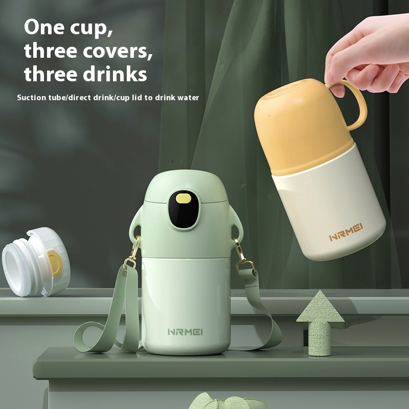 Children's insulated cup, specifically designed for girls in school, with high aesthetic value, cute baby straws, water kettle, portable water cu
