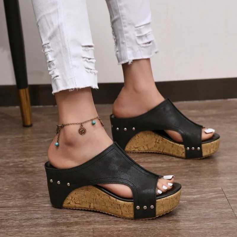 Women Slippers Roman Open Toe Platform Sandals Women Summer Retro Peep Toe Wedges Casual Slippers Slides Women Womens Shoes W250704
