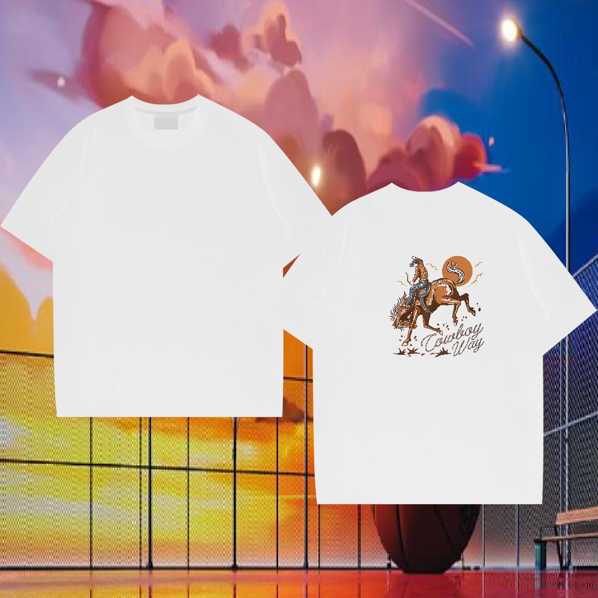 Wholesale T Shirt For Man 100% Cotton 230g person Hip Hop Cartoon Printing L-4XL Crew Neck Men Tshirts Brand Clothings