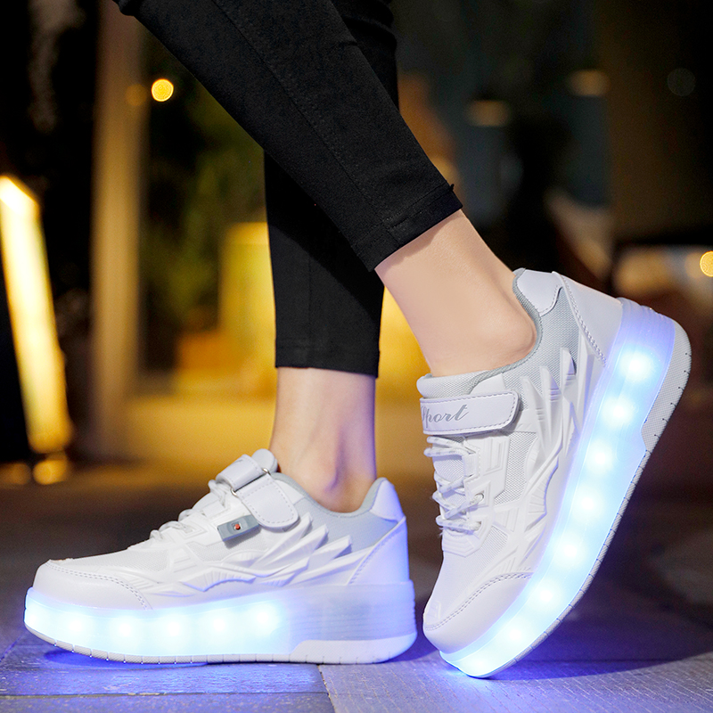 Roller Shoes for Girls Boys Kid Light Up Sneakers with Wheels