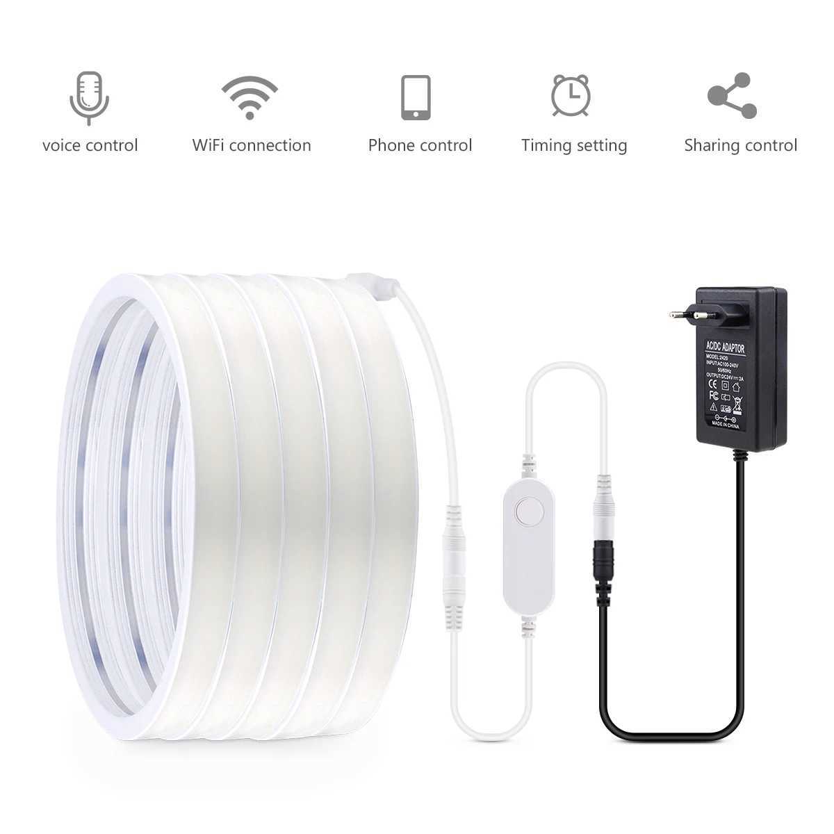 10M Tuya Smart WiFi COB Neon LED Strip Light 320leds/M Silica Gel Tube LED Lights Tape Bedroom Wall Kitchen Cabinet Backlighting CL240815