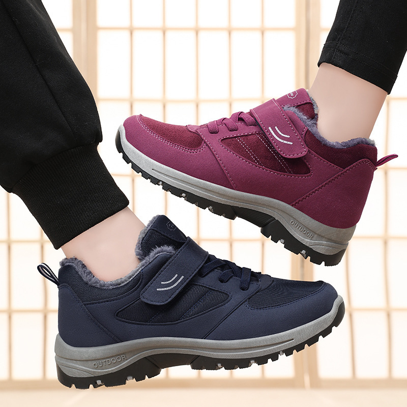Ddmysports Winter New Men S Velvet Thick Walking Warm Cotton Mountaineering Travel Couple Elderly Shoes OUTDOOR
