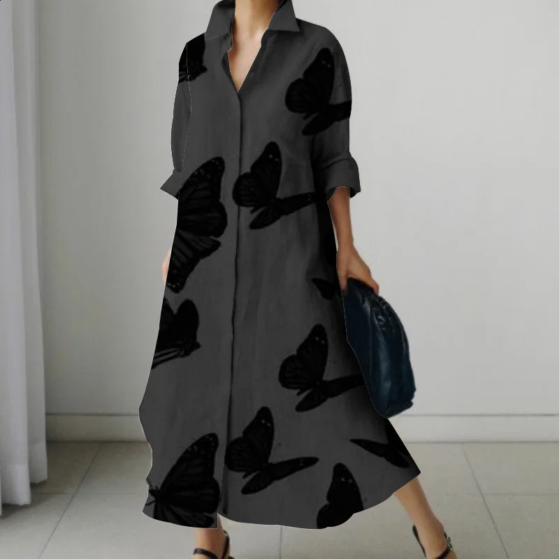 Summer Women Long sleeve Shirt Dress Breathable Fabric Soft Smooth Fashion 2024 Latest 240816