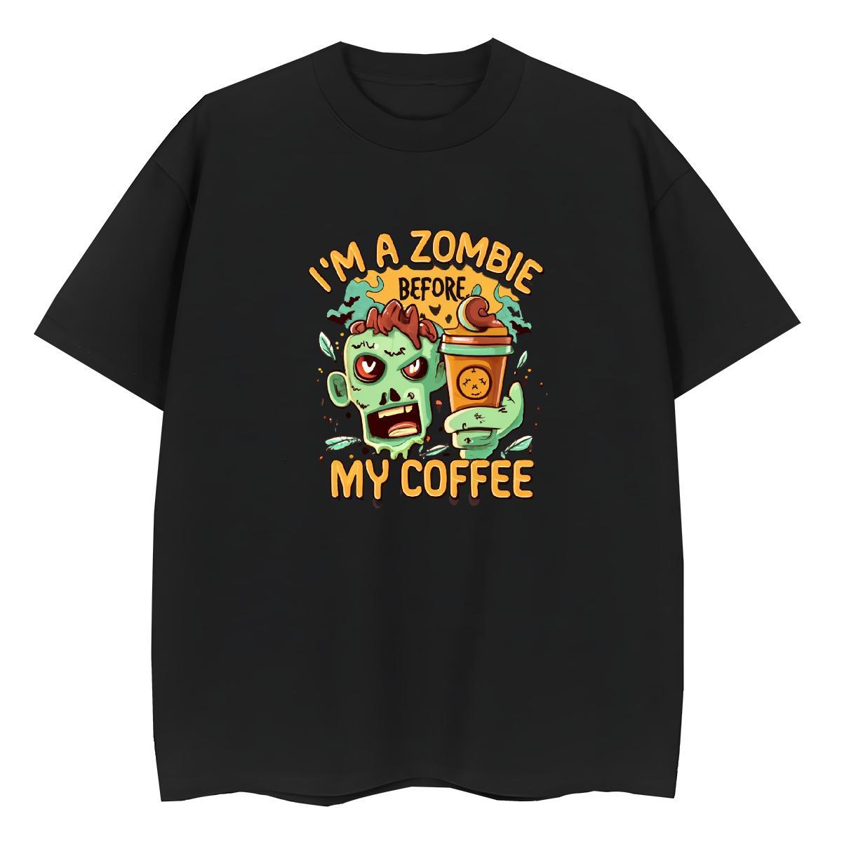 2024 Casual T shirt 230g 100% Cotton Round Neck Short Sleeve Casual Beach skull Tshirt for Man Woman Unisex Black Oversized Clothes Shirt