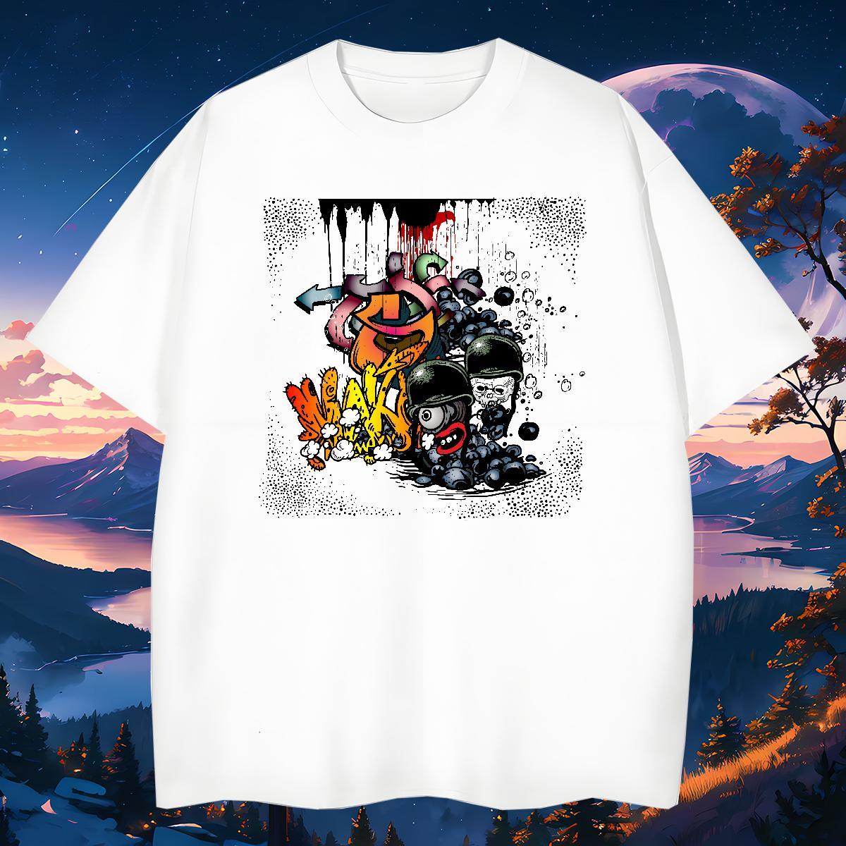 High Quality T shirt 230g Cotton skull Sports Casual Oversized 4XL O Neck Short Sleeves Couples T Shirts New Designer Tops