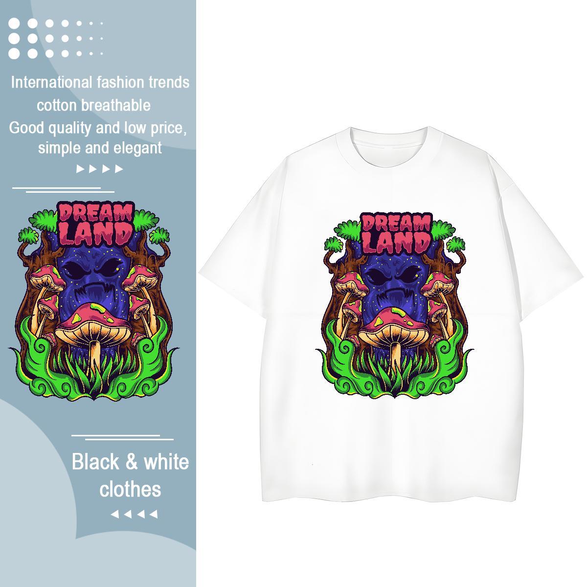 2024 DIY T-Shirts for Women Breathable Short Sleeve 230g 100% Cotton Couples T Shirts Floral Print ET High Street Hip Hop Designer Tops Tees