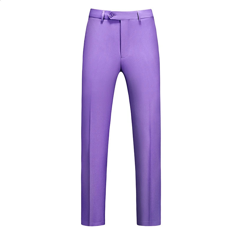 Fashion Mens Leisure Casual Boutique Solid Color Business Groom Wedding Pants Trousers w240816
