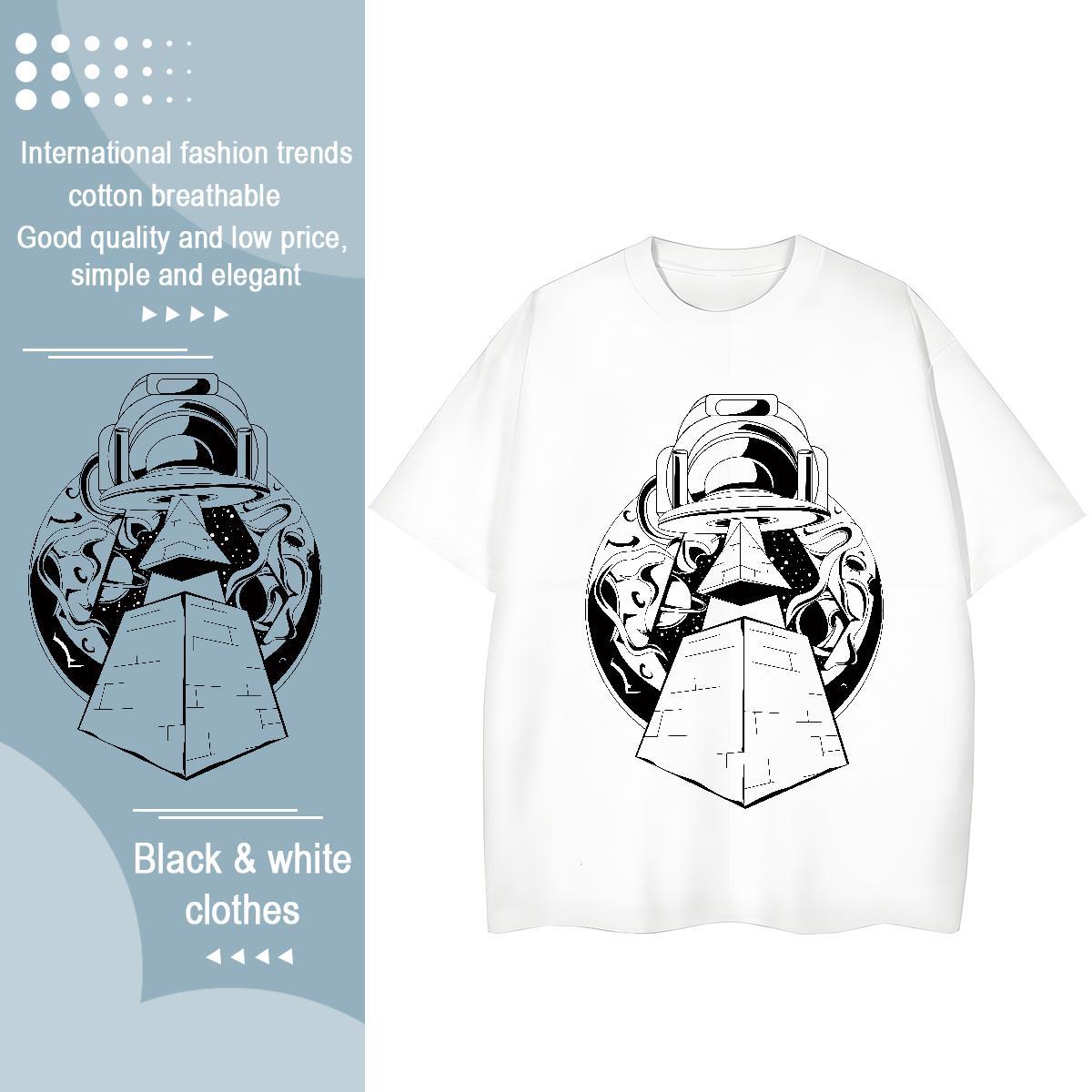 Fashion Casual T-Shirts for Women Crew Neck Breathable 230g 100% Cotton Couples T Shirts Anime Print ET Casual Sport Free Shipping Clothings