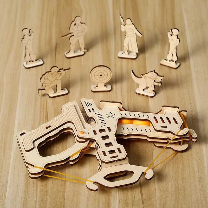 3D Wooden Puzzle For Kids Diy Wooden Model Kits Teens Puzzle Toys 3D Puzzle Wood Gun Set Exquisite Birthday Gift For Children CL240817