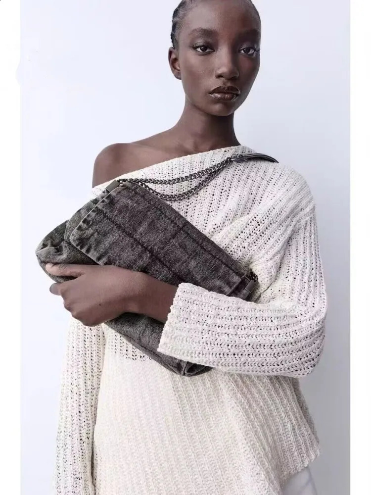 3 Vintage Shoulder for Women Denim Blue Dia Messenger Bags Large Capacity Work Study Street Tote Bag Purses and Handbags 240816CJ 4