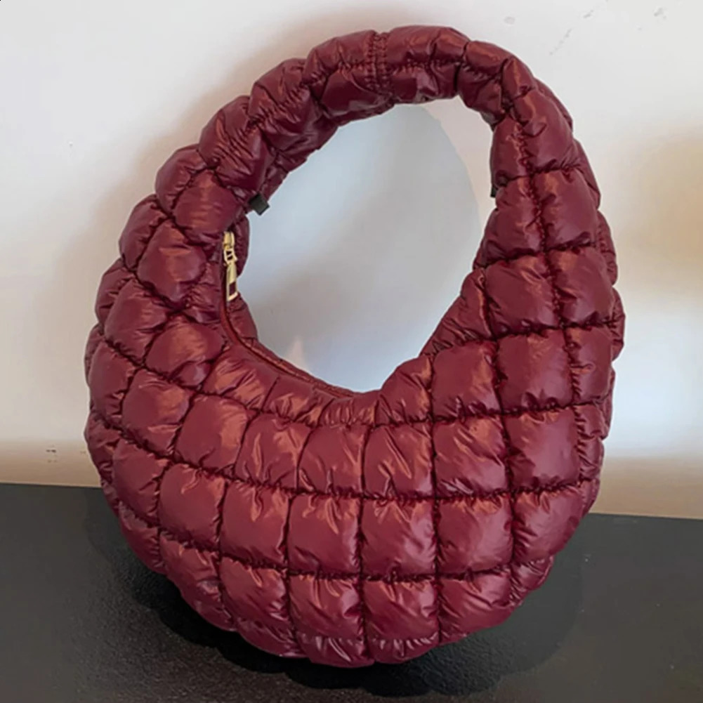 Korean Fashion Cloud Underarm Bag Women ner Quilted Padded Shoulder Bags Lightweight Soft Puff Small Tote 241227