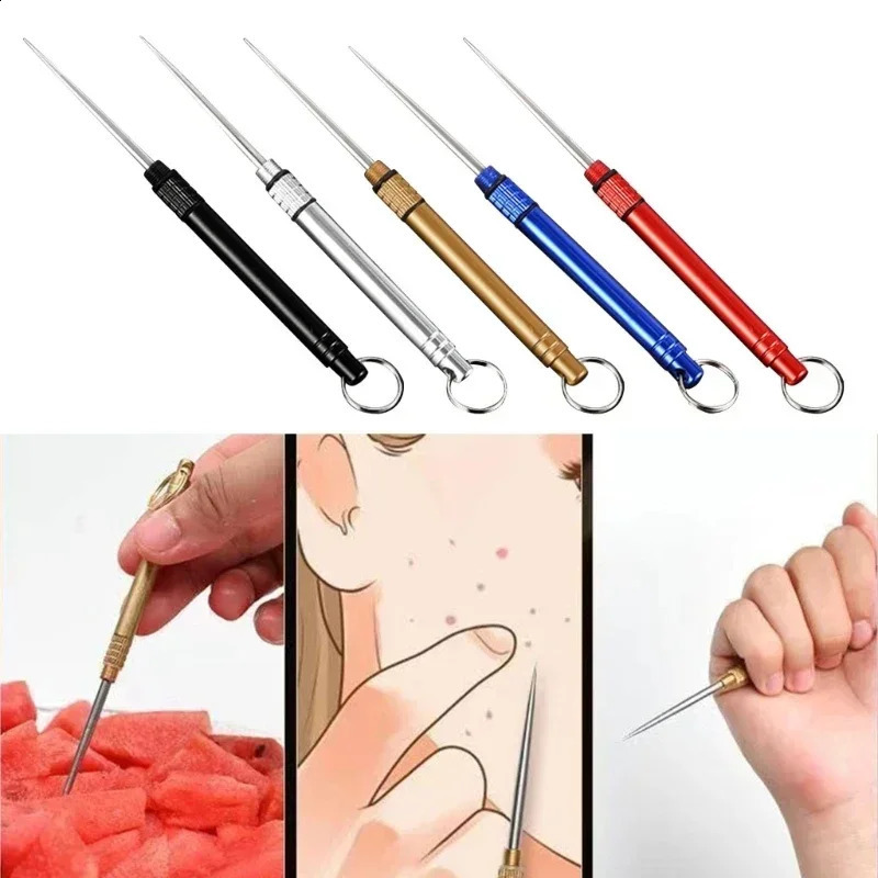Portatil Multifunctional Toothpick Bottle Fruit Fork Camping Tool Tube Is Than Floss Outdoors Metal 240816