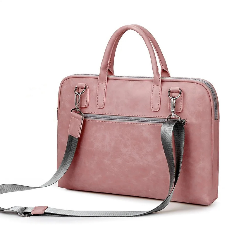 17 inches 17.3 Laptop Computer Bag Beautiful Simple Fashion Men Handbag Leather Business Women Briefcase 240816