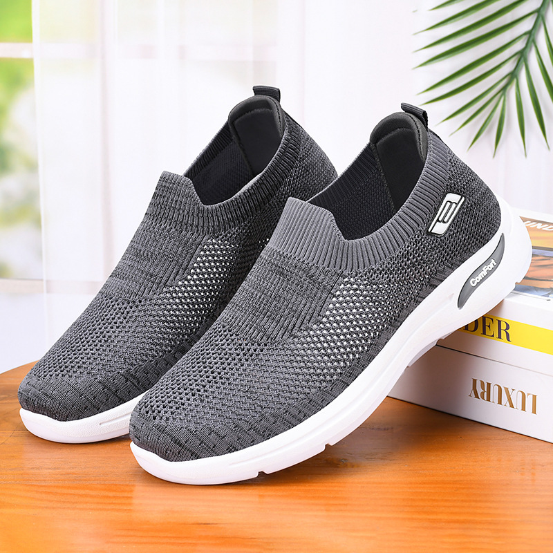 Ddmysports New Men S Spring And Autumn Live Streaming Casual Breathable One Step Stepping Mesh Shoes OUTDOOR