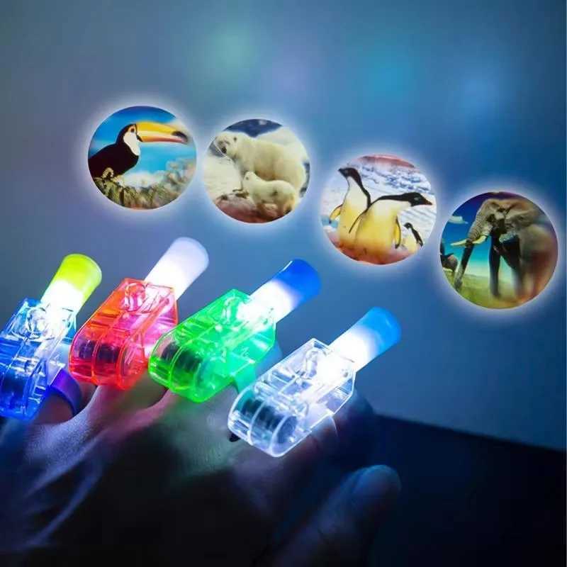Concert Luminous Small Toy Cartoon Finger Lamp Multi-pattern Finger Light LED Projection Light Party Supplies Flashing Ring Prop Y240817