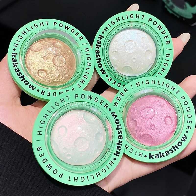 4 Colors Planet Highlighter Powder High Gloss Face Body Brightening Contour Natural White Pink Mashed Potato Eyeshadow Makeup Y240816