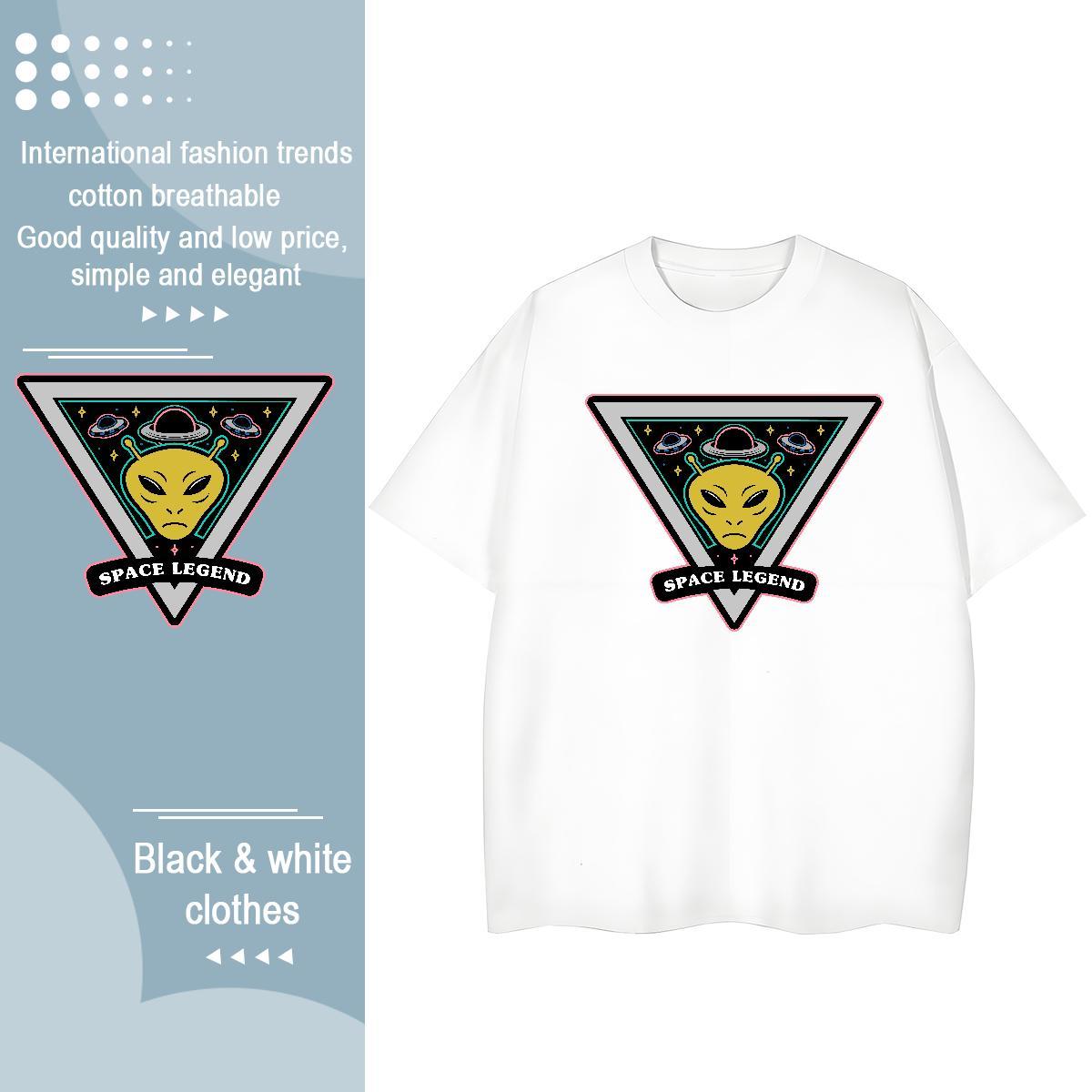 Fashion T shirt Comfortable 230g 100% Cotton Tshirt for Man Woman DIY Logo ET Hip Hop Street Soft Top Tees