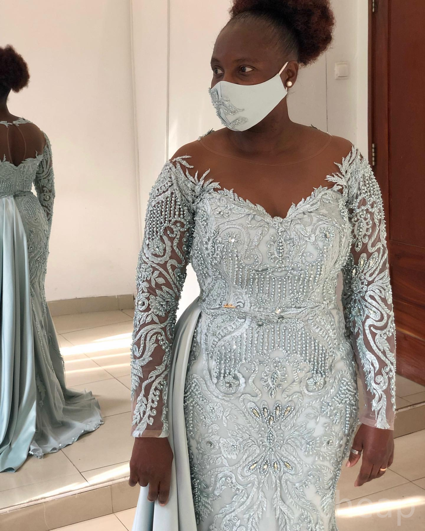 2024 silver mermaid mother of bride dresses lace beaded evening party mama dress vintage satin full sleeves birthday wedding guest groom mothers gowns