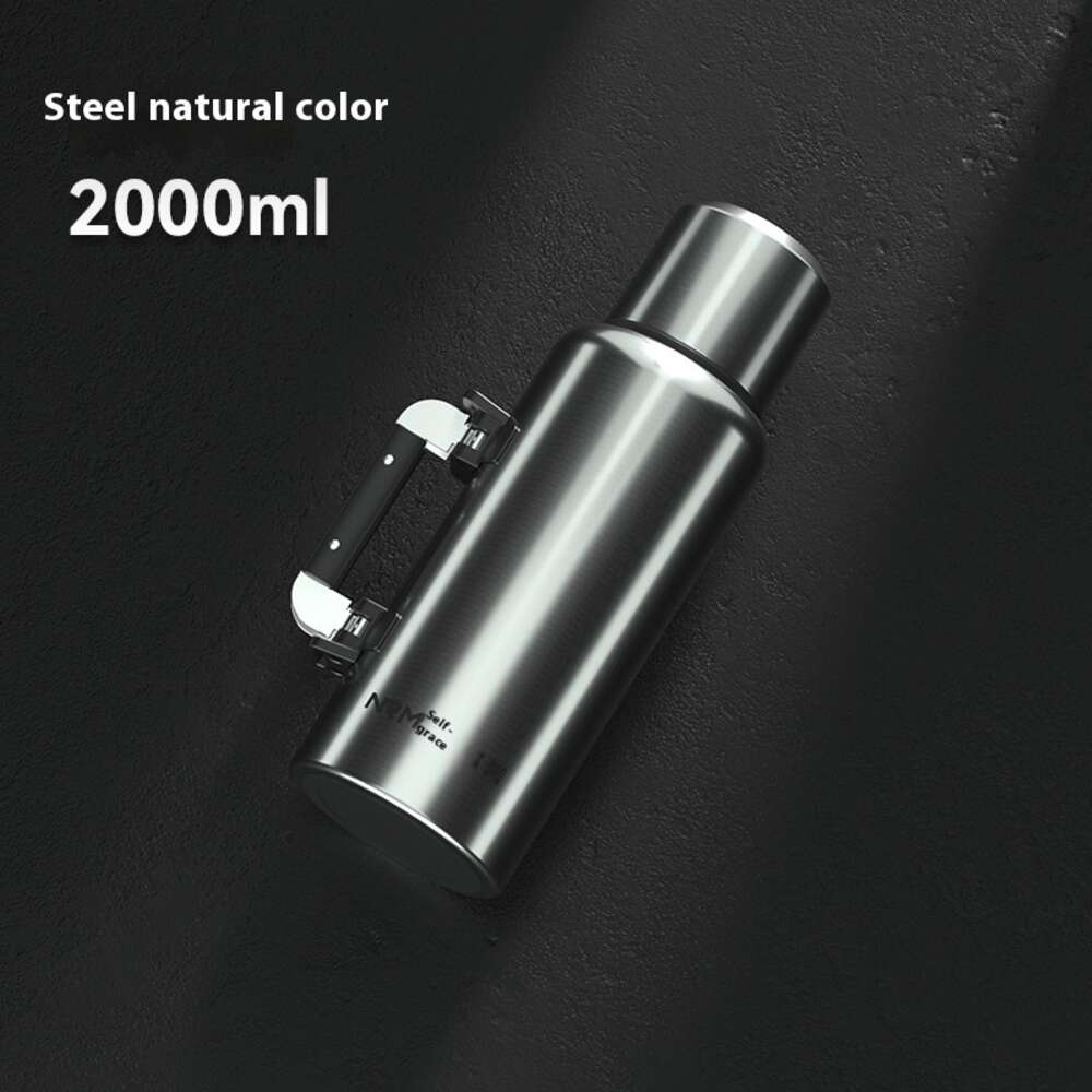 Large capacity 316L stainless steel insulated water bottle for outdoor travel, car mounted tea separation, household warm water bottle