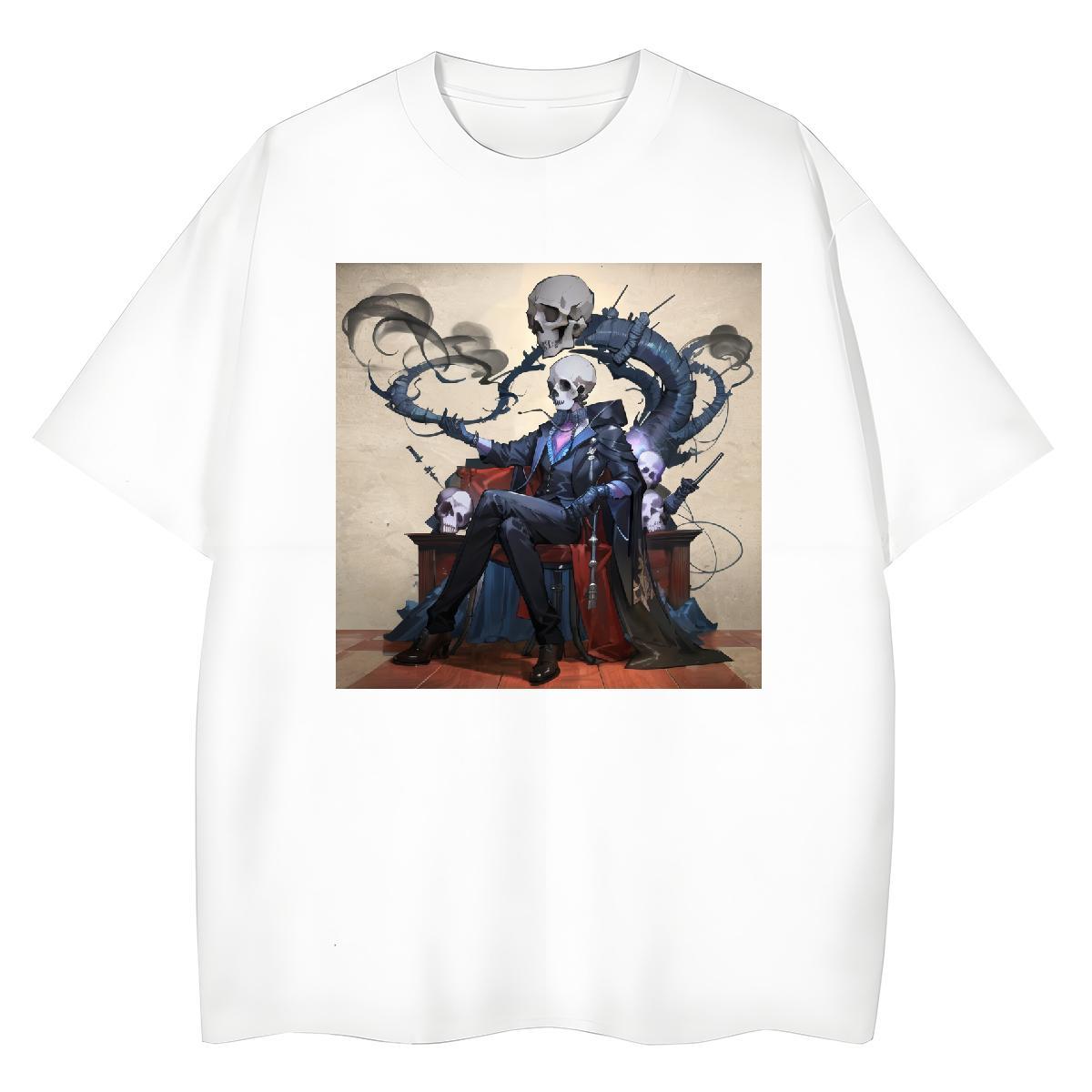 TOP Quality T Shirt For Man 230g Cotton skull Summer Casual DIY Pure Cotton Couples T Shirts Factory Direct Tops Tees
