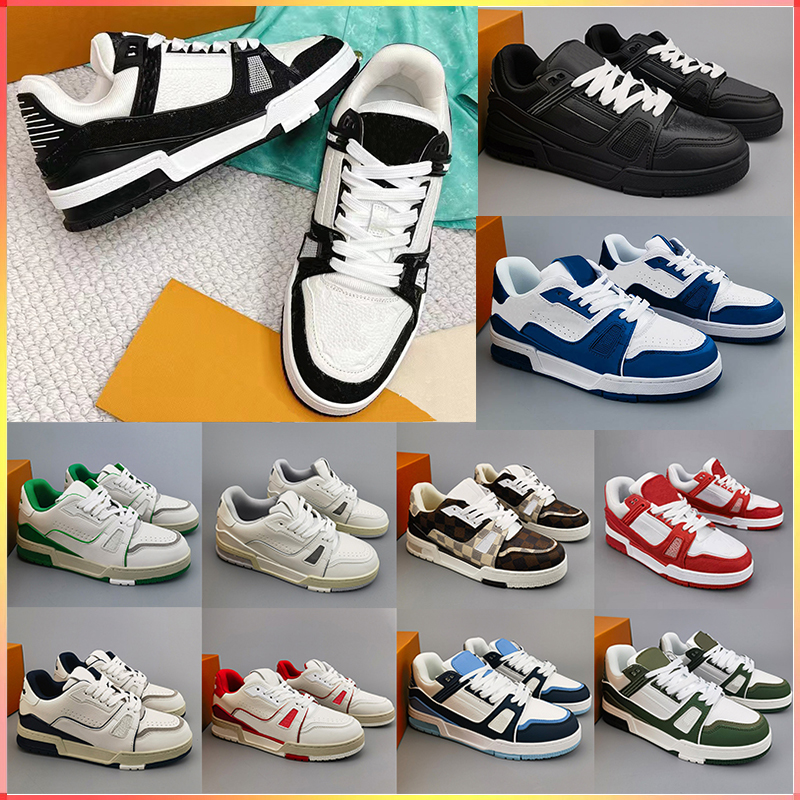 2024 Designer Trainer Sneakers Men Shoe Casual Shoes Fashion Low Top black Shoe Platform Leather Rubber Sloe Eur 36-45