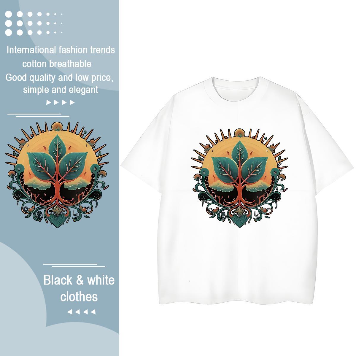 2024 Casual T Shirt For Woman Breathable Short Sleeve 230g Pure Cotton Lady T shirt Graphic tree Sports Street Wear 5A Tees Shirts