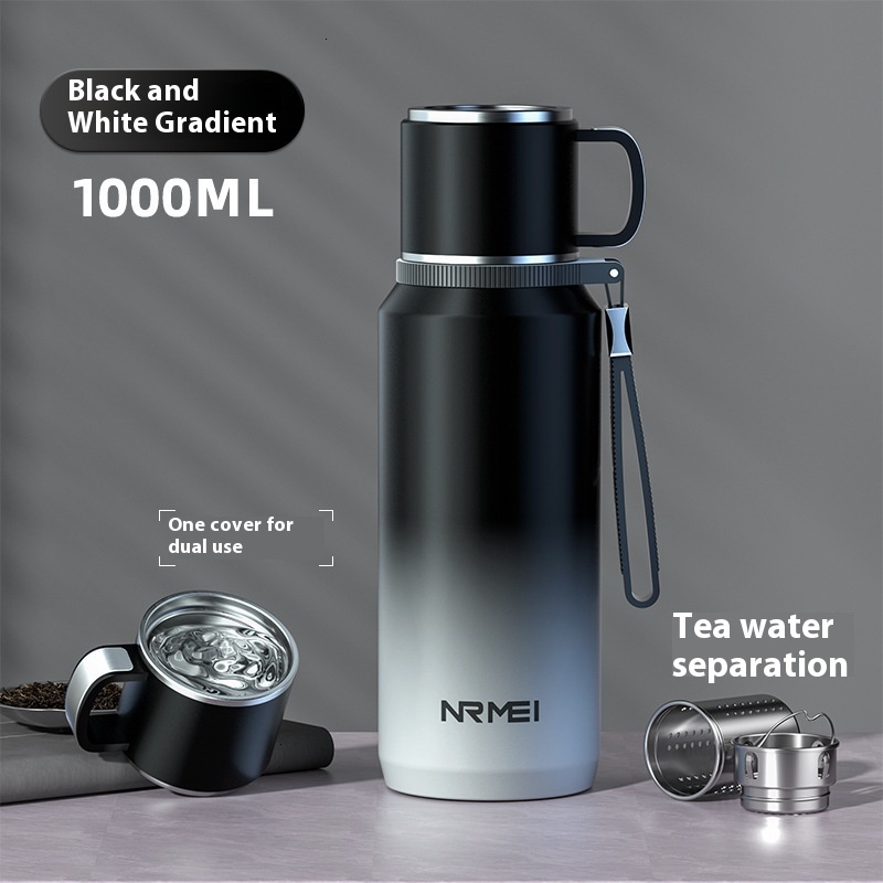 Luxury Large Capacity 1000ml Insulated Stainless Steel Teapot for Men - Portable Beverage Bottle