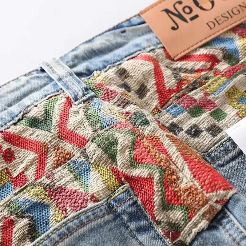 Short Jeans Pants for Men Graphic Selvedge Multi Color Man Denim Shorts Retro Sale Cut Y2k Fashion Vintage Xl Xxxl Buttons Jorts 240816