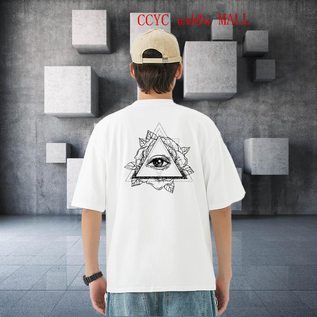 Comfortable T shirt 100% Cotton 230g eye of the devil High Street Hip Hop Anime Print Breathable Crew Neck Mens Tshirts Fashion Designer Tops Shirt