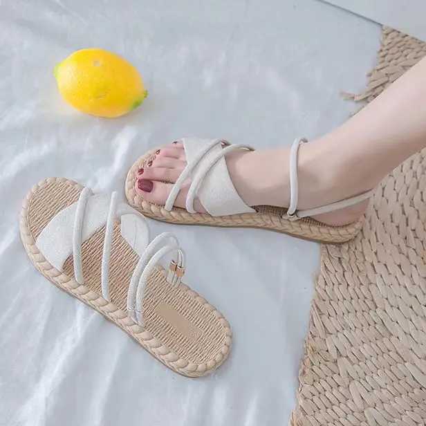 High Quality Summer Shoes Woman Sandals Flat Sandals Womens Thin Strips Gladiator Beach Sandals Ladies Flip Flops Slides T241227