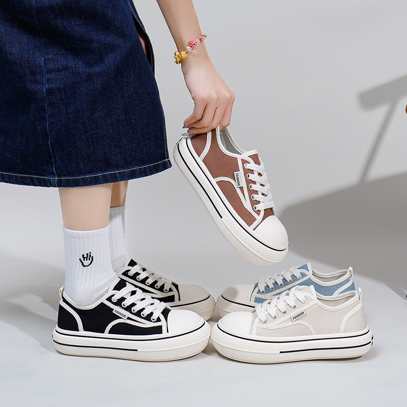 Ddmysports Summer New Korean Canvas For Female Students Wearing Thick Sole Casual Instagram Trendy Board Women S Shoes BR OUTDOOR