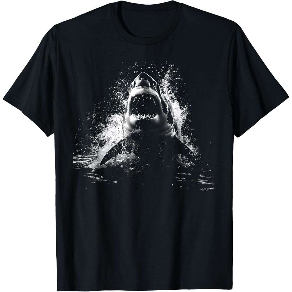 T shirt for Mens Great Shark Ocean Jaws Teeth Fish Sea T-Shirt Shirts Tshirt Graphic Tee Casual Tops Clothes Short sleeve