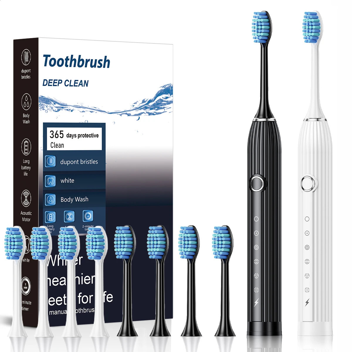 Smart electric toothbrush adult rechargeable fully automatic soft brush family combination double set cleaning toothbrush 240816 - view 5