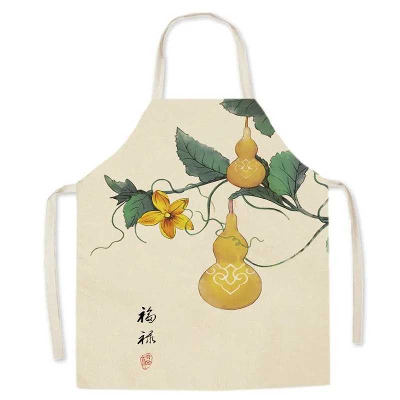 Chinese Retro Chinese Style Sleeveless Apron Adult Home Cleaning Linen Bib Mens Kitchen Cooking Baking ApronXJ240816