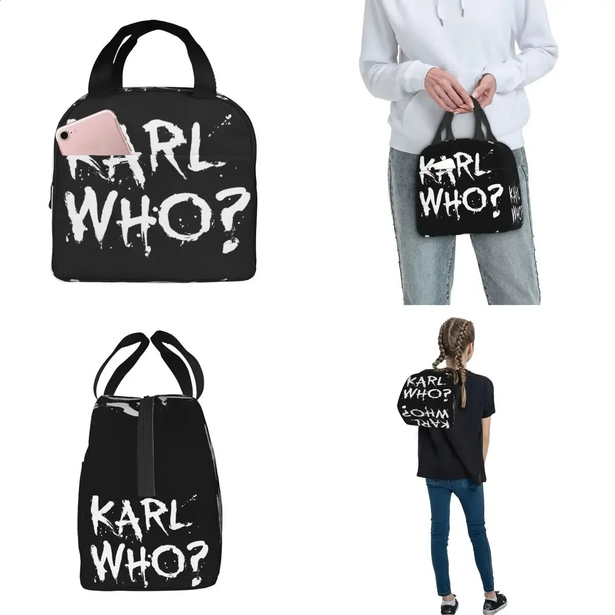 Lunch Bag for Women Kids Karl Who Thermal Cooler Portable Picnic Canvas Tote Bento Pouch 240816