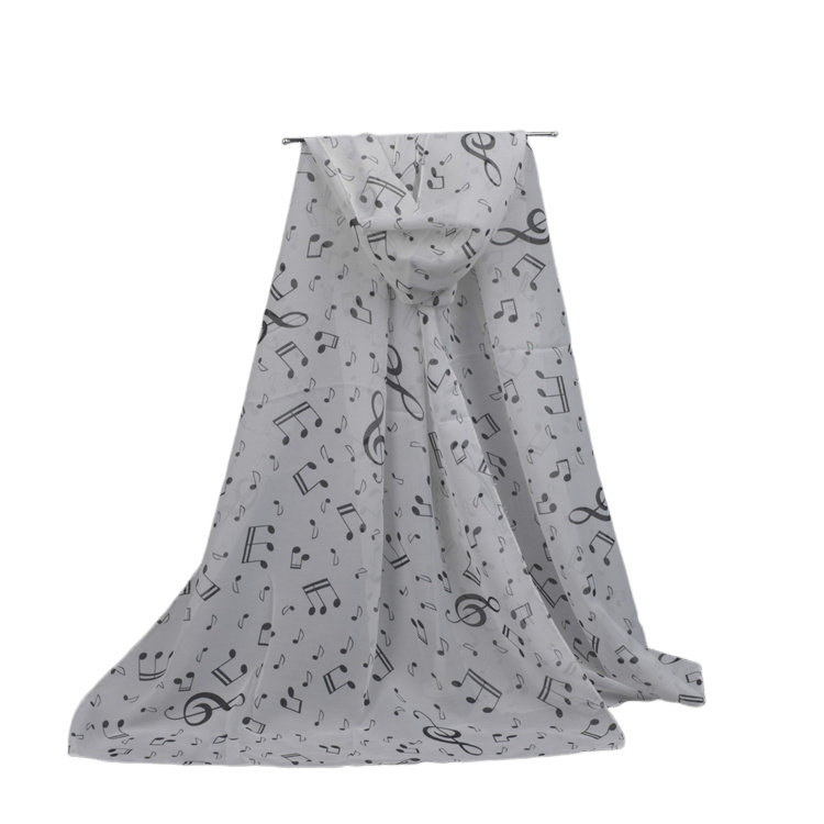 Party Favor Women chiffon scarves happy music notes scarves high quality printed scarf 5 colours Scarf Shawl kid Shawl for gifts LT1129