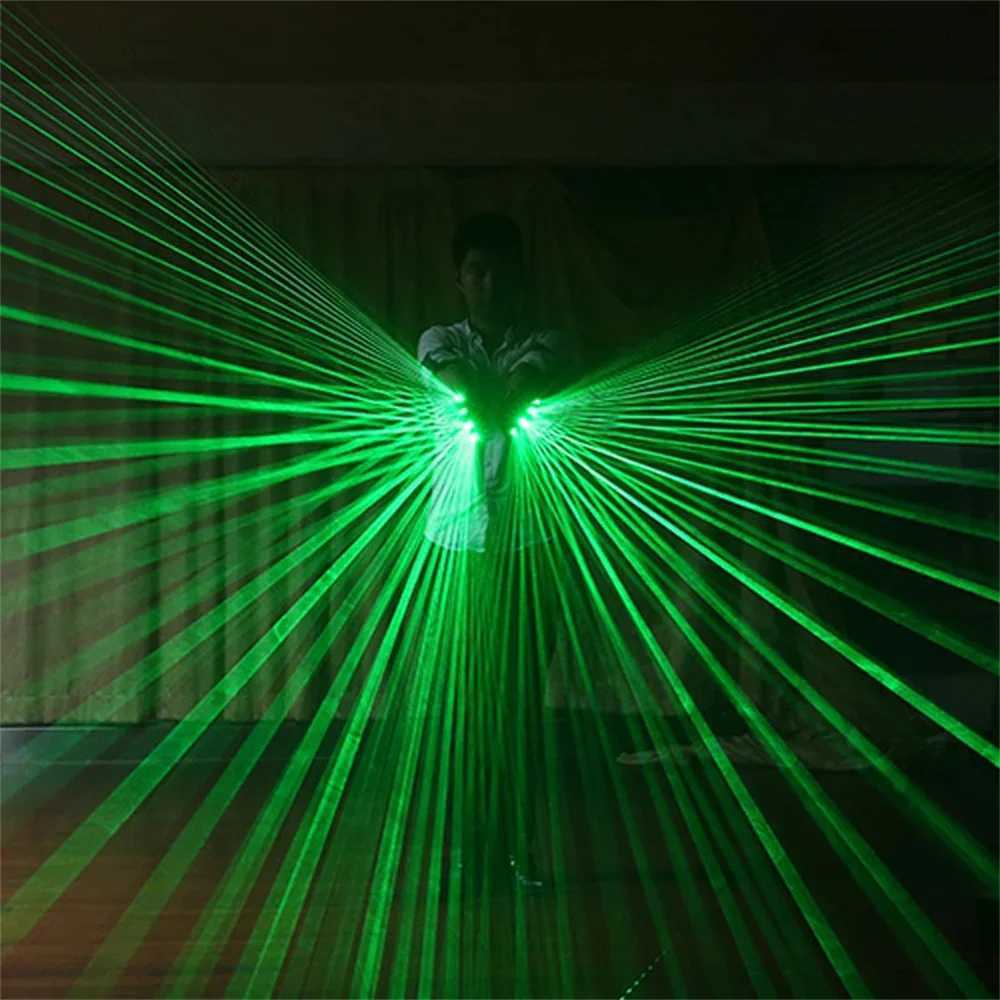 Green Laser Gloves Laser Beam Flash Finger 4 Heads Emitting Charging Drive Laser Stage Light DJ Party Display LED Light Y240817