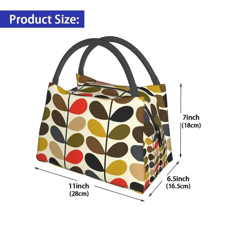 Orla Kiely Abstract Multi Stem Insulated Lunch Tote Bag for Mid Century Scandinavian Geometric Cooler Thermal Food Lunch Box 240816