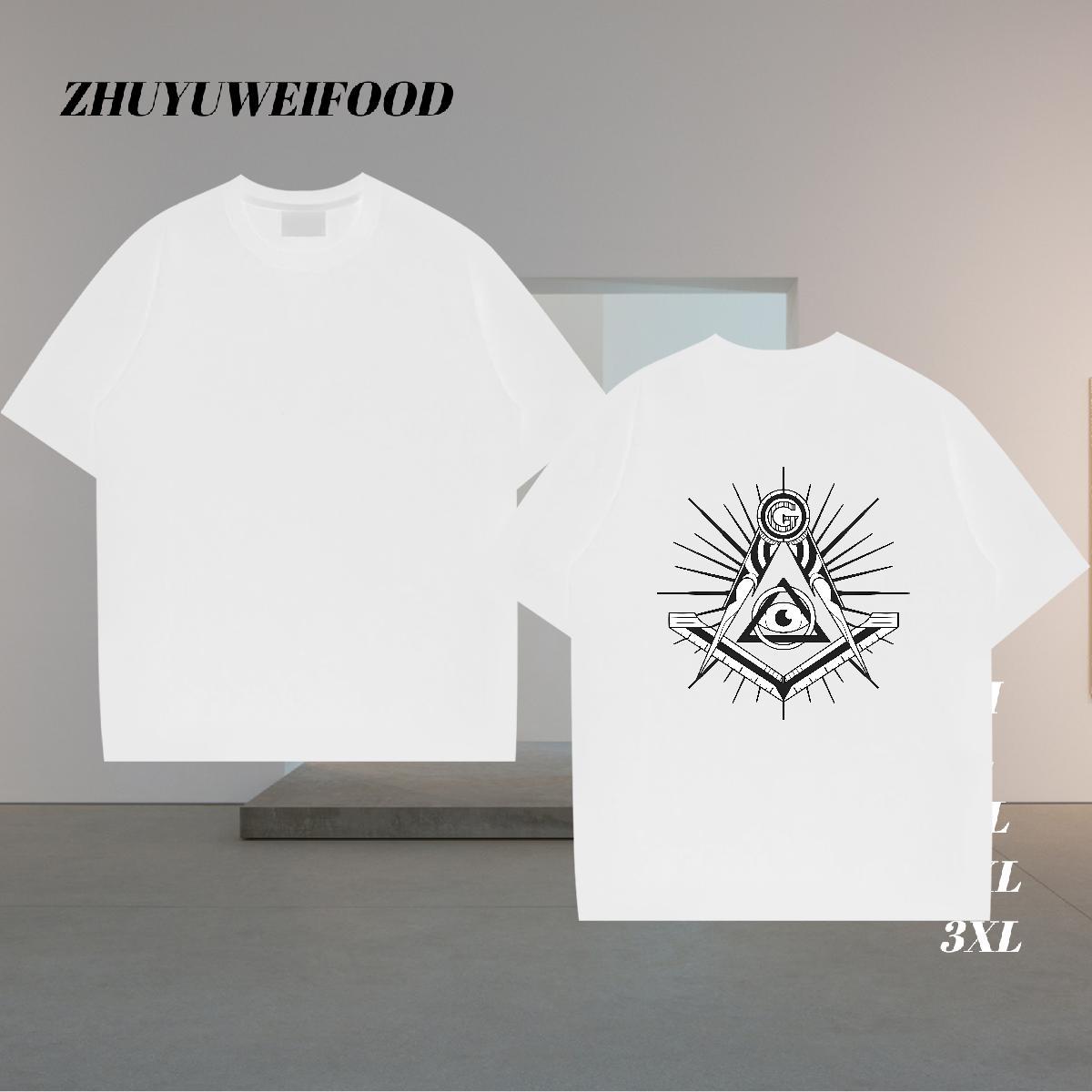 Loose Fit Men T Shirts 230g 100% Cotton eye of the devil Sports Casual Graphic Short Sleeve O-Neck Tshirt for Man Woman Designer Clothes