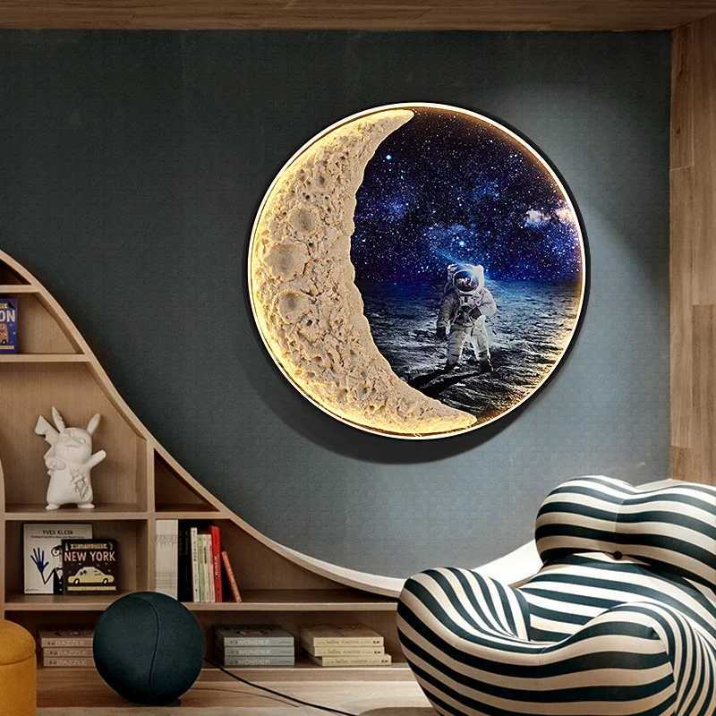 AFRA Modern Picture Wall Light Outer Space LED Mural Light 1m Diameter Living Room Childrens Room Decoration Painting W240816